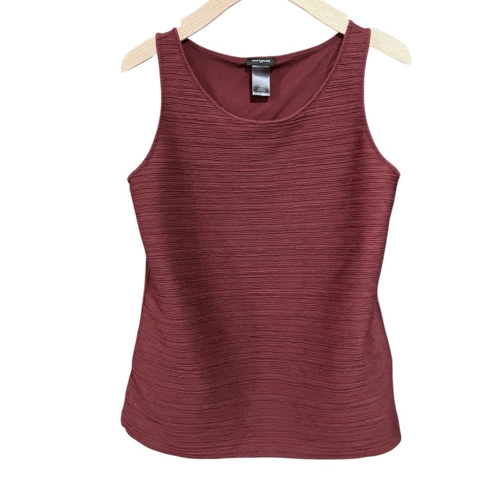 Ann Taylor Burgundy Sleeveless Top S